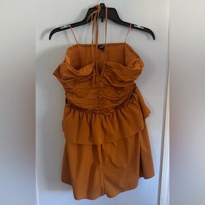 Express Strapless Orange Dress